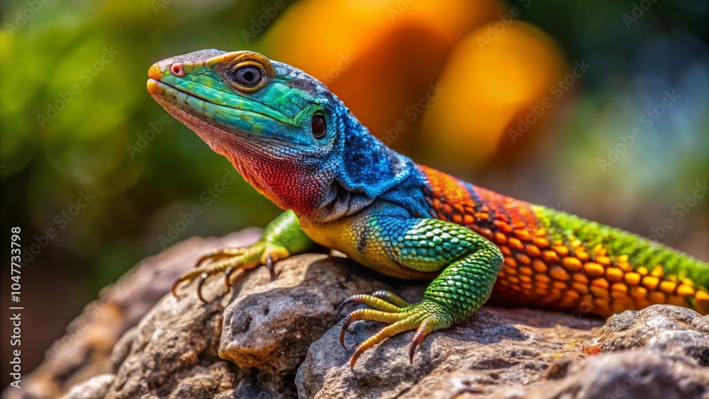 vibrant-colored-lizard-resting-on-a-rock vibrant-colored-lizard-resting-on-a-rock