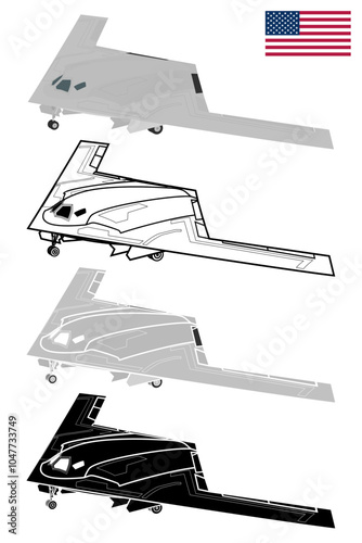 Heavy Strike Bomber UAV 3D concept USA