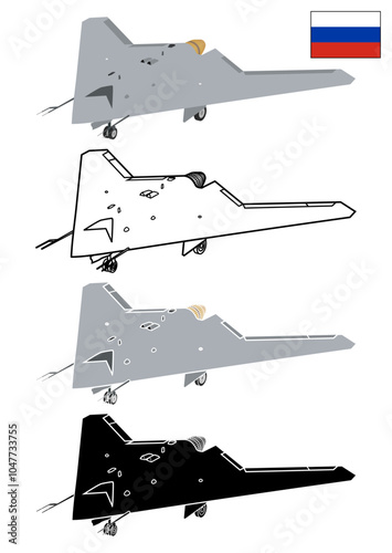 Heavy Strike Bomber UAV 3D concept Russia