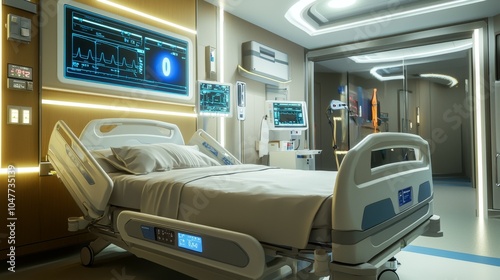 Photorealistic Smart beds in hospitals monitoring patient movements