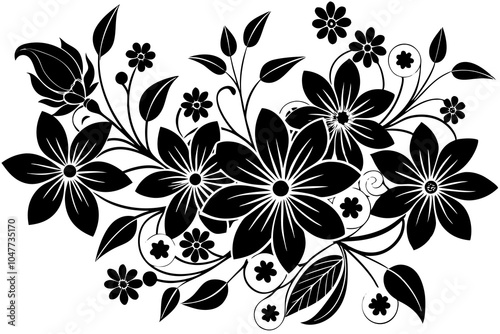 Elegant Floral Silhouette Design for Decorations