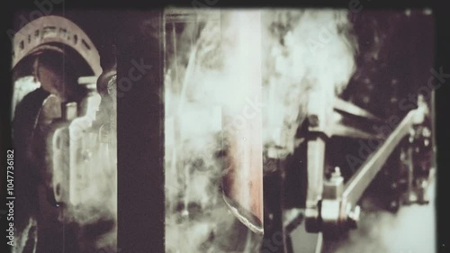 Experience the captivating movement of Vintage Steam Engine Machinery in realtime action