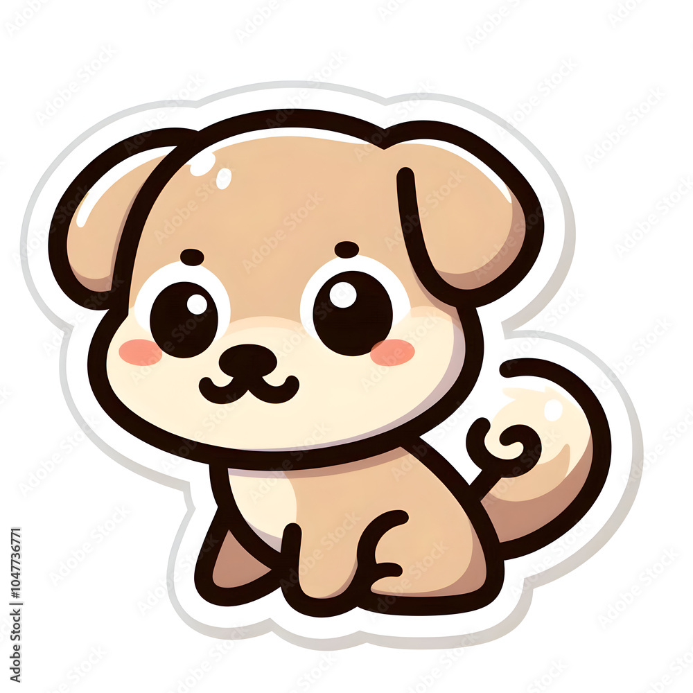 Fototapeta premium dog sticker animated isolated