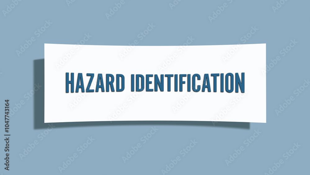Fototapeta premium Hazard Identification. A card isolated on blue background.