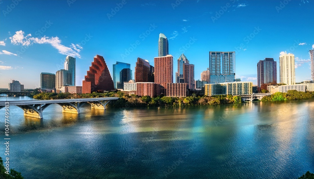Obraz premium austin texas usa skyline on the colorado river