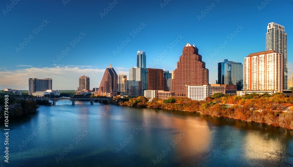 Fototapeta premium austin texas usa skyline on the colorado river