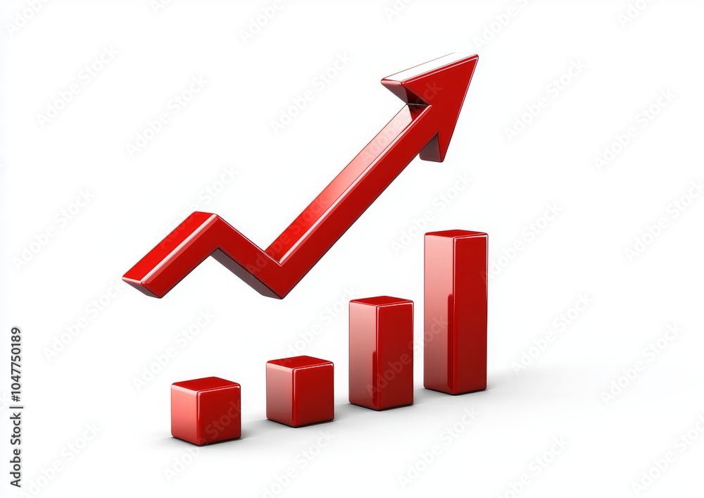 There is a big red arrow graph going down, indicating business loss, financial decline, and economic fallback There is a big red arrow graph going down, indicating business loss, financial decline, and economic fallback