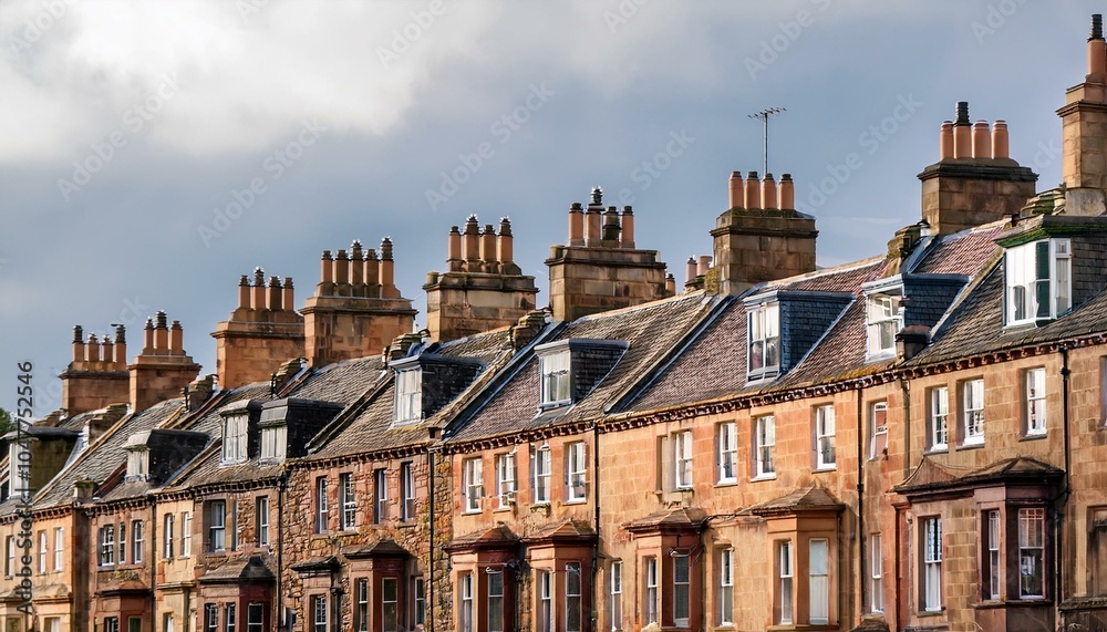 close up of a row of traditional terraced residential buildings glasgow scotland uk close up of a row of traditional terraced residential buildings glasgow scotland uk