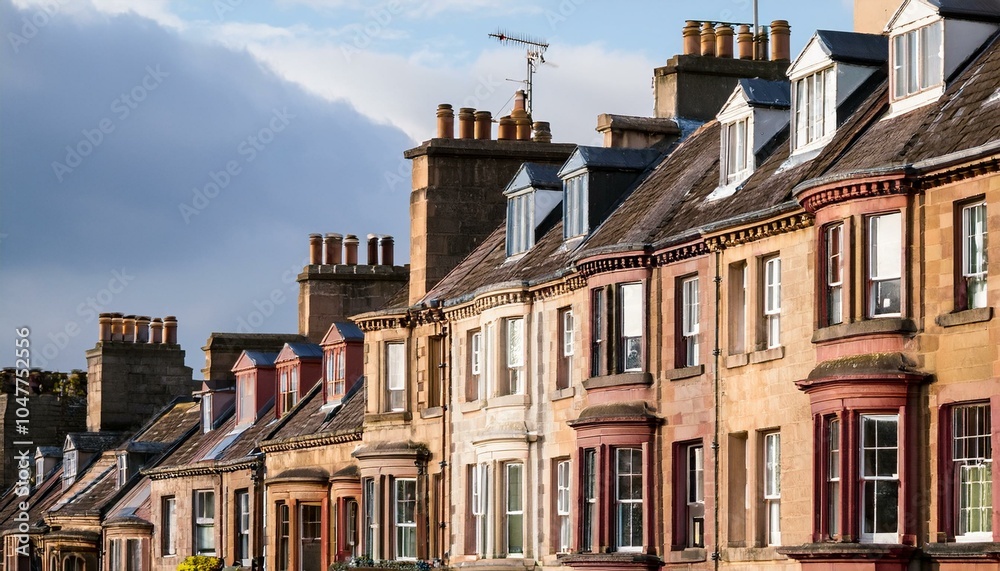 close up of a row of traditional terraced residential buildings glasgow scotland uk close up of a row of traditional terraced residential buildings glasgow scotland uk