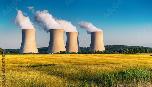 industrial nuclear power plant cooling towers