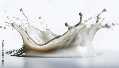 milk or white liquid splash isolated on white with clipping path