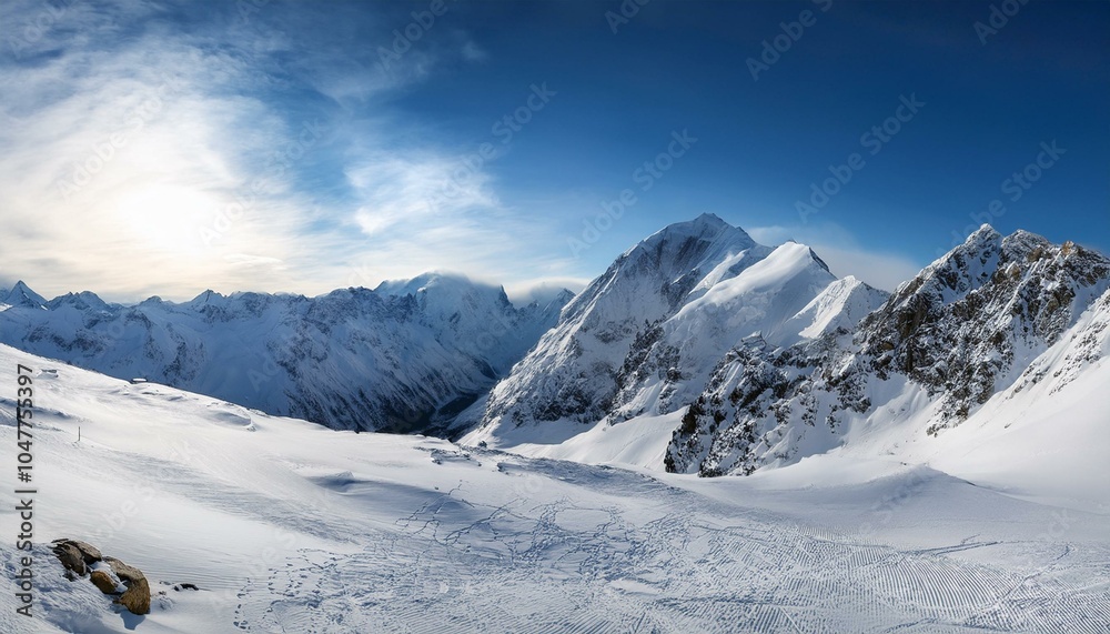 panorama of winter mountains