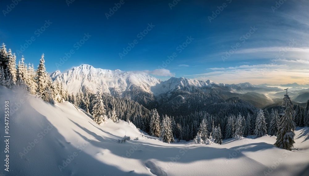 panorama of winter mountains panorama of winter mountains