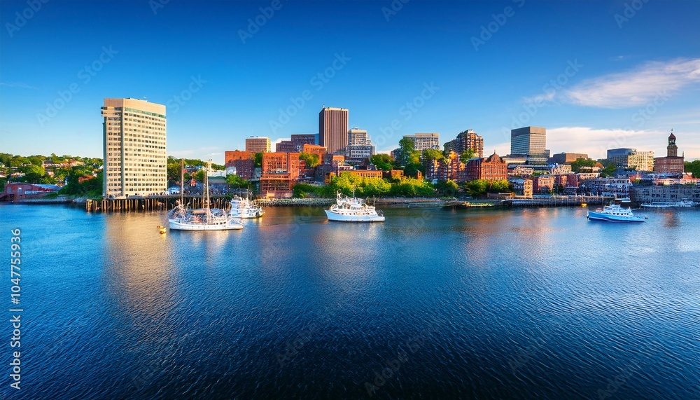 Fototapeta premium portland maine usa downtown cityscape at back cove