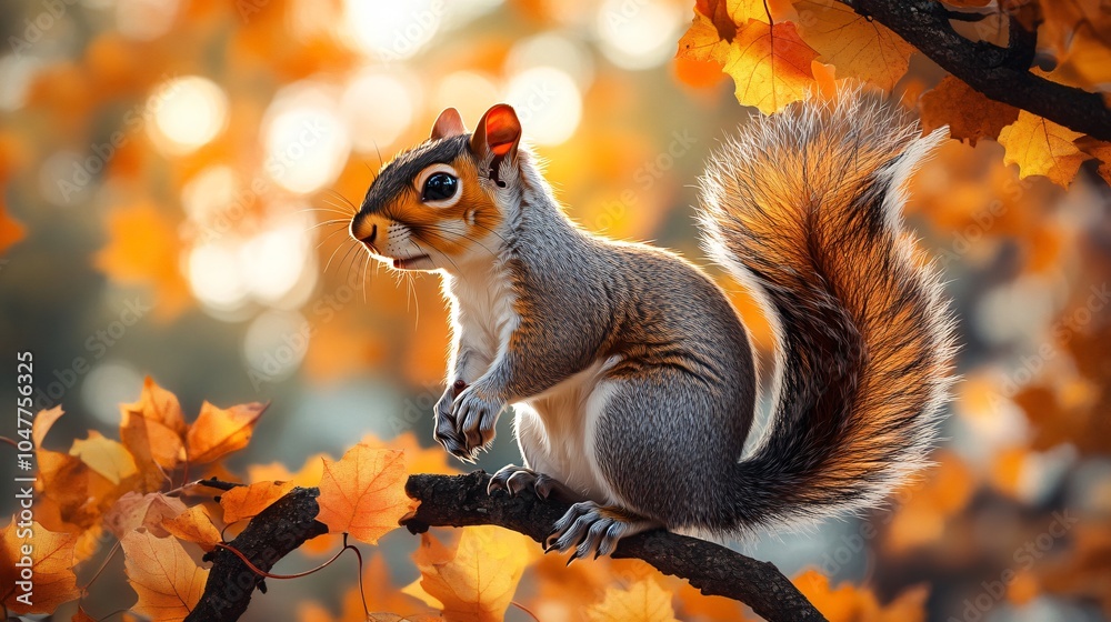 Squirrel on the autumn background Squirrel on the autumn background