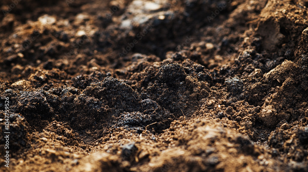 Closeup of Dark Brown Soil Texture Background Closeup of Dark Brown Soil Texture Background