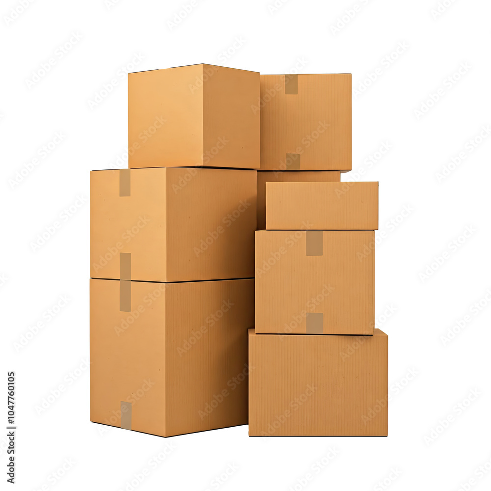 Cardboard Boxes on Transparent Background Cardboard Boxes on Transparent Background