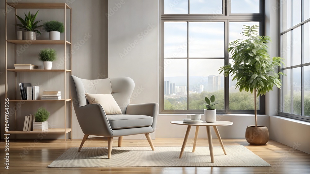 Fototapeta premium Minimalist Therapy Room in Soft Natural Light