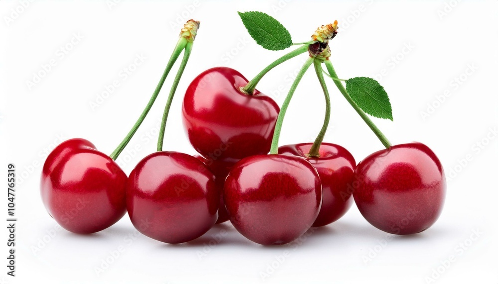 Fresh red cherries on white Fresh red cherries on white