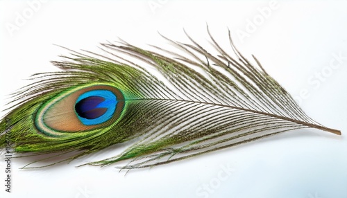 A single peacock feather