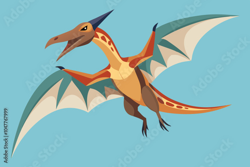 Pteranodon. A flying dinosaur from the Cretaceous era 