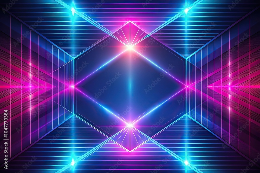 Symmetrical dark abstract design with color gradient and bright light Symmetrical dark abstract design with color gradient and bright light