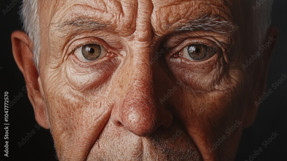 close-up detail of an old man's face close-up detail of an old man's face