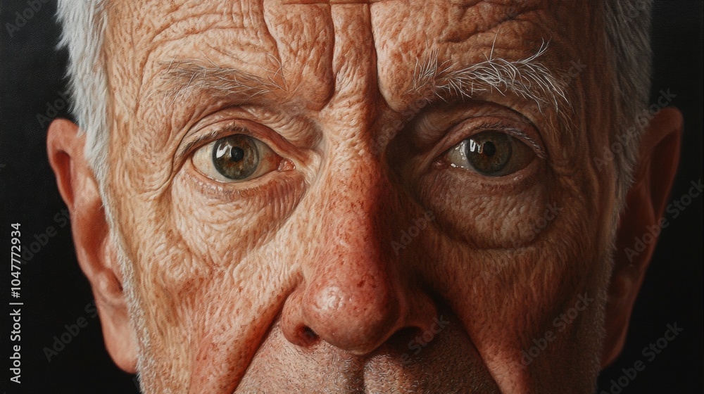 close-up detail of an old man's face close-up detail of an old man's face