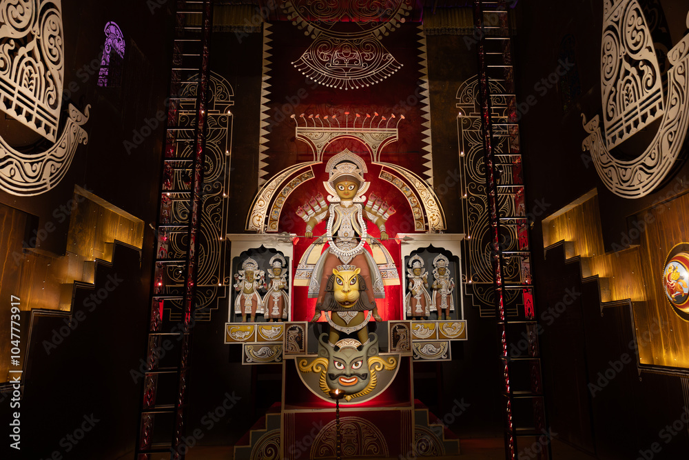 Fototapeta premium Goddess Devi Maa sculpture from Durga Puja, KOLKATA.