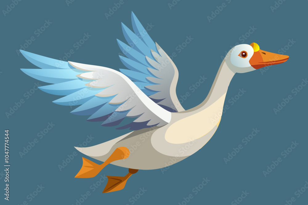 Obraz premium a flying goose vector art illustration