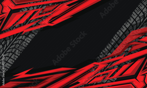 Abstract red geometric stripes racing background for car wrap sticker
