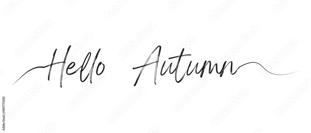 Hand drawn lettering text with Hello Autumn icon vector. Vector illustration. Hand drawn lettering text with Hello Autumn icon vector. Vector illustration.