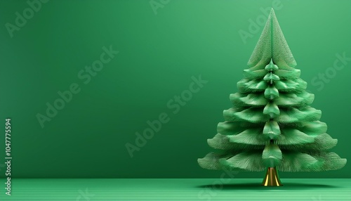 Wallpaper Mural christmas banner design pine tree on green background with copy space 3d rendering 3d illustration Torontodigital.ca