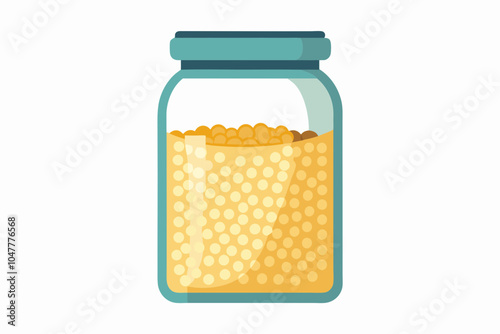  Jar with the millet cereals on white 