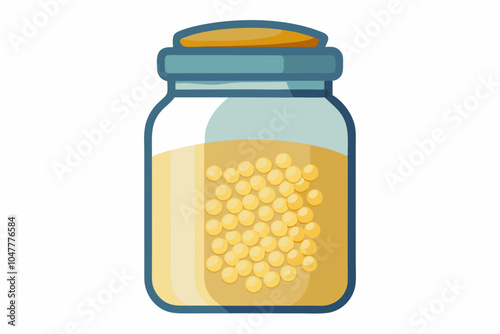  Jar with the millet cereals on white 