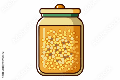  Jar with the millet cereals on white 
