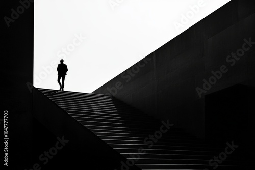 man climb up stairs