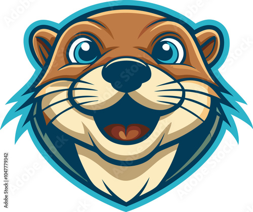 otter head logo vector illustration.