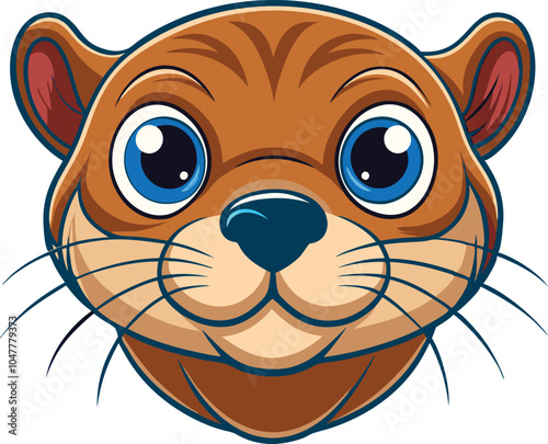 otter head logo vector illustration.