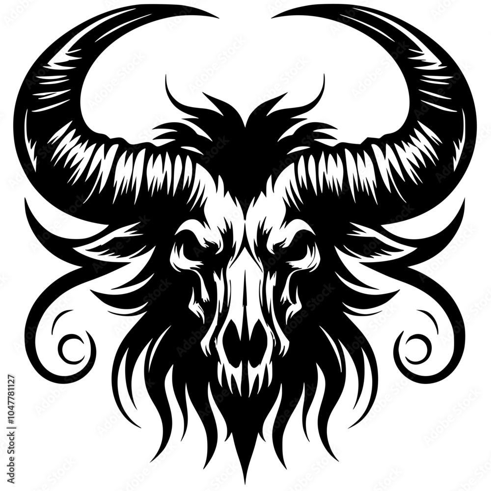 Obraz premium Bison skull silhouette