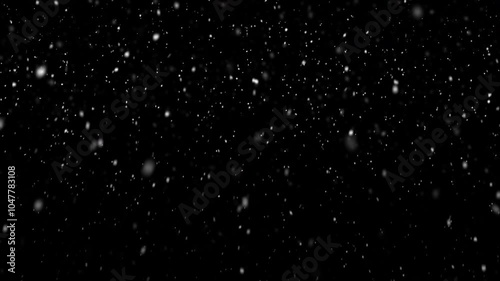 Falling swirling winter snow. Seamless loop background