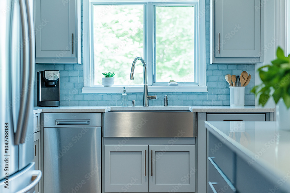 Sleek Farmhouse Kitchen Showcasing Modern Appliances and Rustic Charm for a Stylish and Efficient Culinary Haven Sleek Farmhouse Kitchen Showcasing Modern Appliances and Rustic Charm for a Stylish and Efficient Culinary Haven