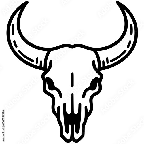 Silhouette sketch of a bull's head