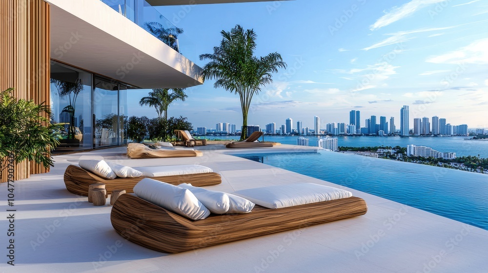 Fototapeta premium Luxurious Oceanfront Resort with Infinity Pool and Breathtaking Views