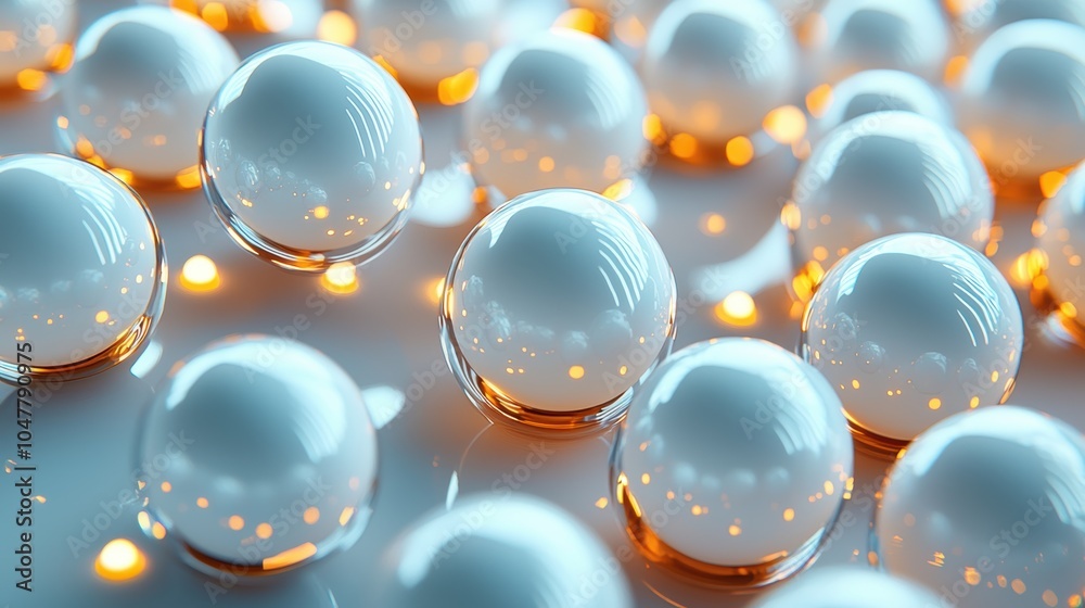 Softly Glowing Spheres in 3D Grid Formation Softly Glowing Spheres in 3D Grid Formation