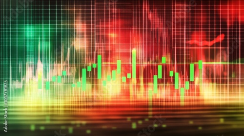 Colorful Stock Market Trading Chart Background