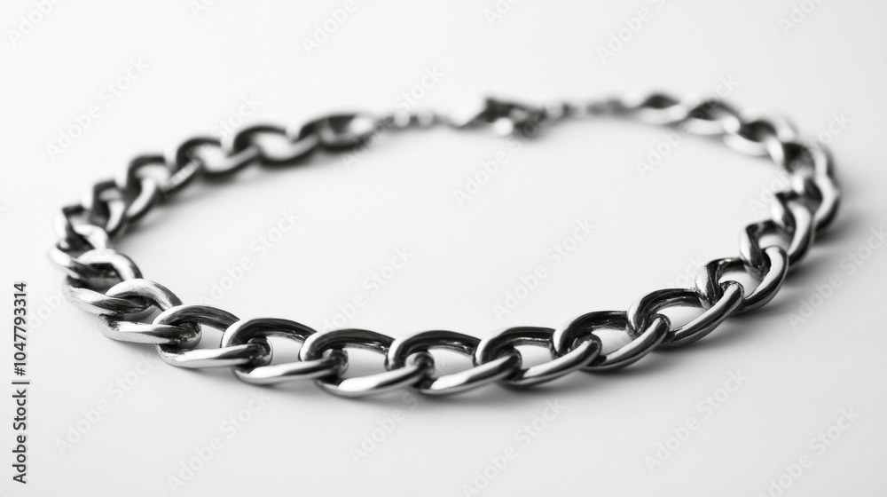 Obraz premium silver bracelet on white background