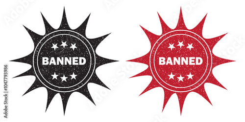 Banned Rubber Stamp Seal icon Vector. Banned Rubber icon Stamp on Grunge style. vector illustration.