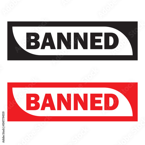 Banned Rubber Stamp Seal icon Vector. Banned Rubber icon Stamp on Grunge style. vector illustration.