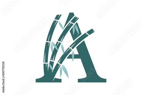 a combination of the letter a and bamboo design with a modern concept